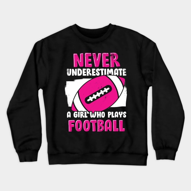 American Football Girl Woman Gift Crewneck Sweatshirt by Dolde08